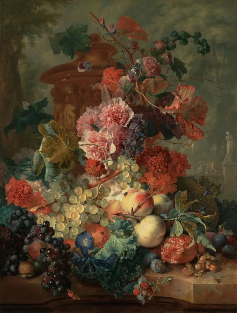 Fruit Piece, by Jan van Huysum, oil, 1722
