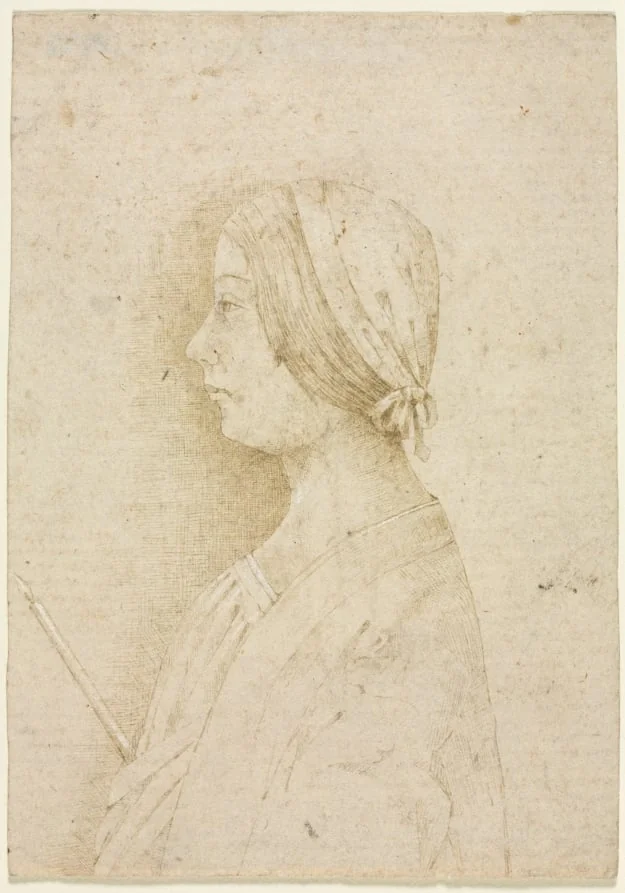 Profile of a Girl Holding a Candle, detail