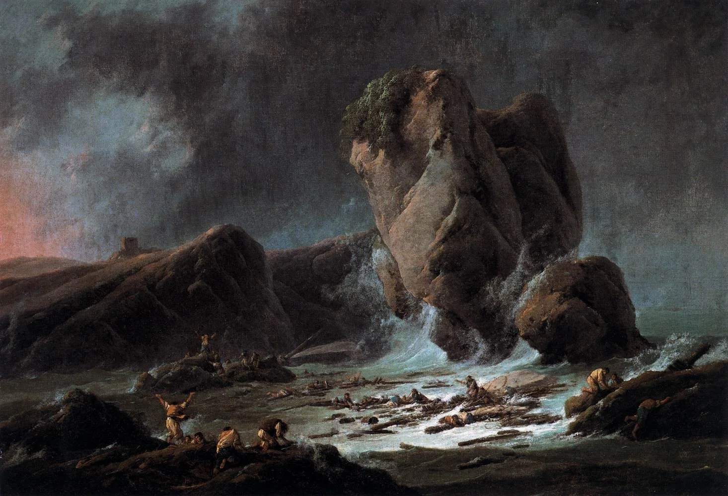 Shipwreck Survivors reaching the Coast, detail