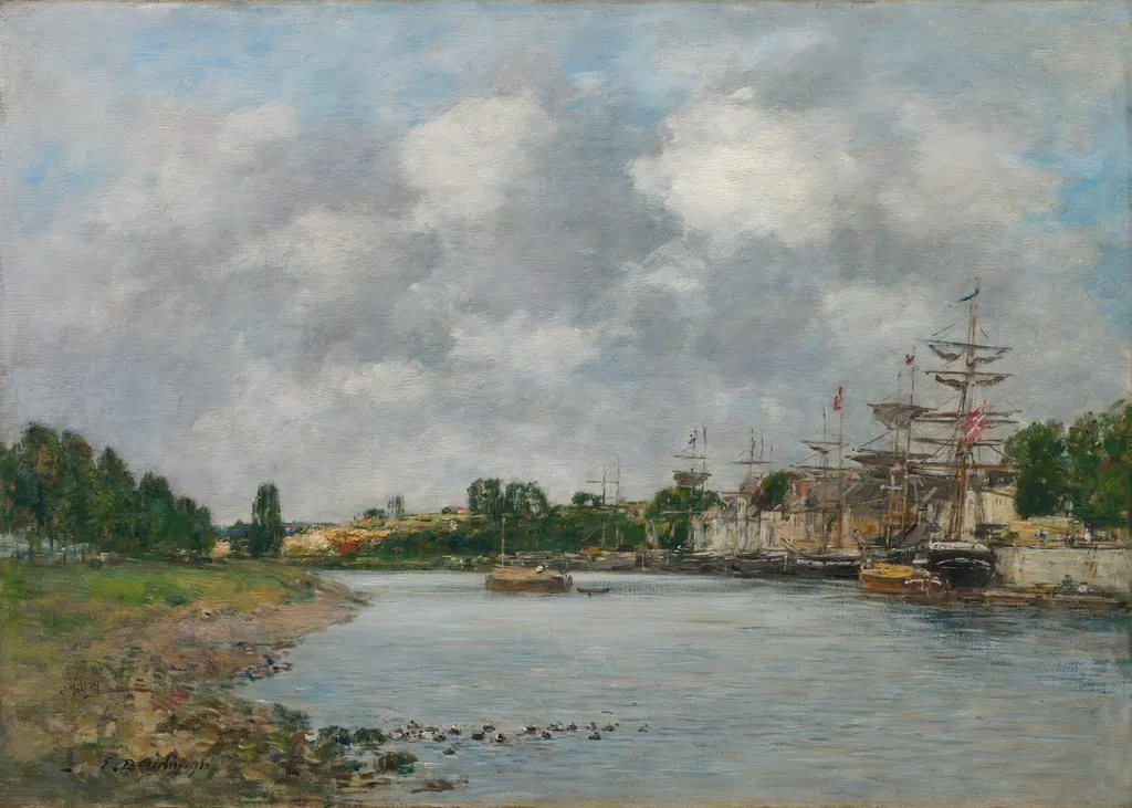 View of the Port of Saint-Valéry-sur-Somme, by Eugène Boudin, oil, 1896