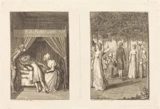 Illustrations to La Fontaine, by Daniel Nikolaus Chodowiecki, ink, 1800