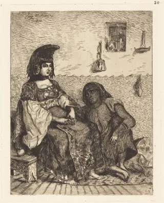 Jewish Woman of Algiers (Juive d'Alger), by Eugène Delacroix, ink, 1833