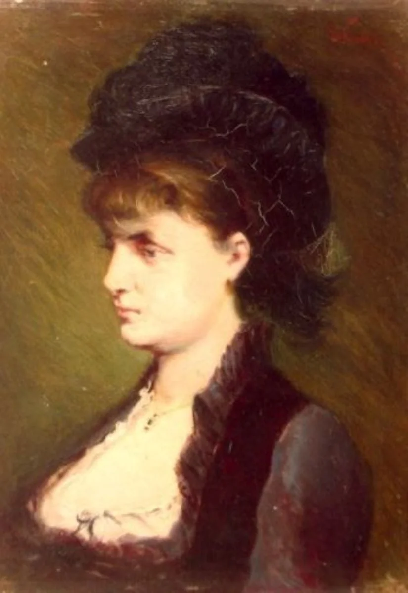 Portret de femeie (cu pălărie), detail