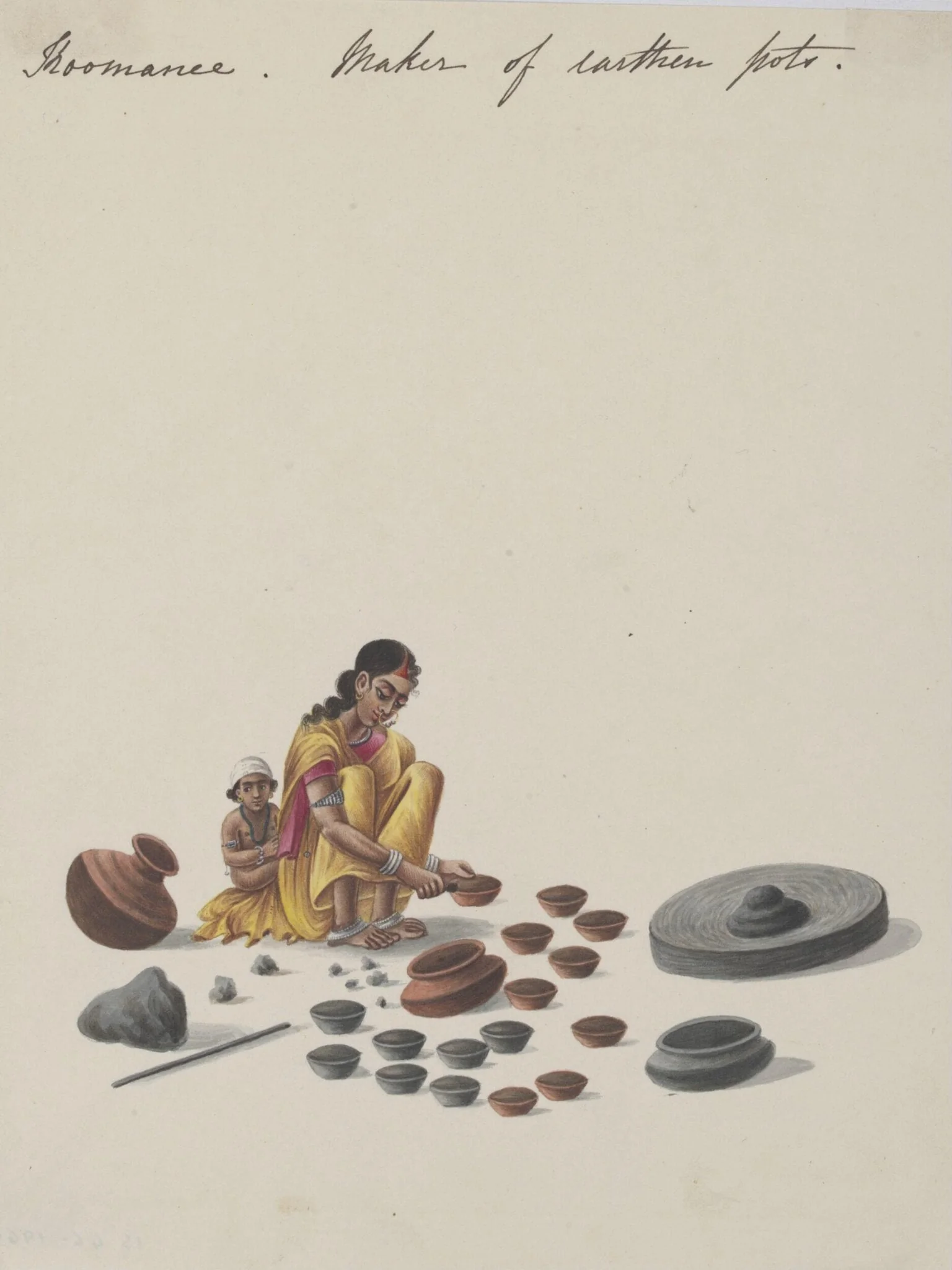 Maker of earthen pots, detail
