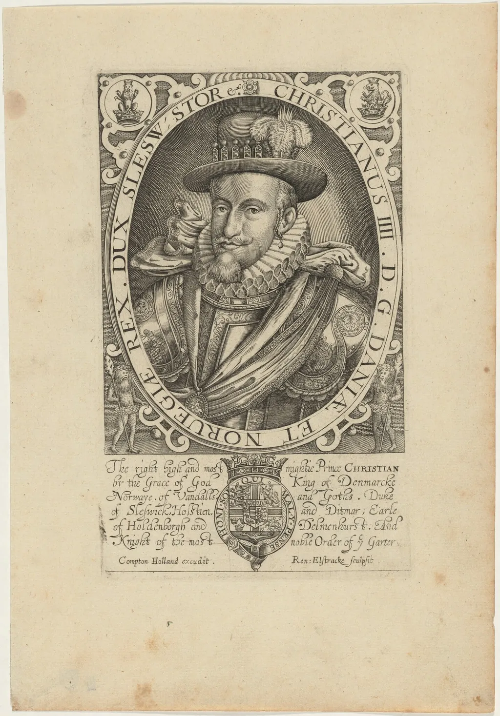 Christian IV of Denmark, by Renold Elstrack, ink, 1598