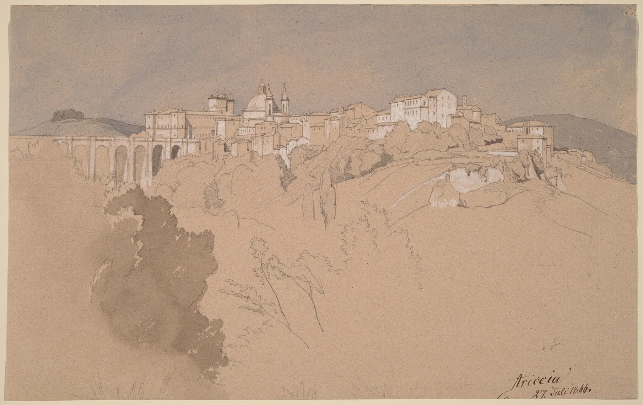 Ariccia Seen from across a Valley, detail