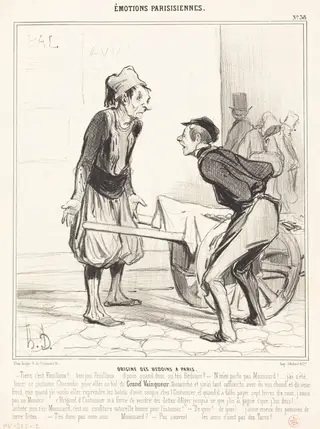 Origine des Bédoins a Paris, by Honoré Daumier, ink, 1841