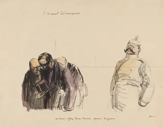 If they had been victorious - "You Have Two Hours in which to Sign", by Jean-Louis Forain, 1919