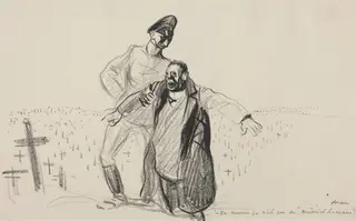 En somme ca n'est que du "materiel humain.", by Jean-Louis Forain, ink, 1916