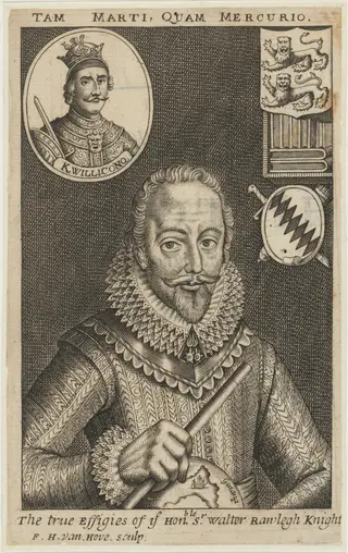 Sir Walter Raleigh, by Frederik Hendrik van den Hove, ink, 1663