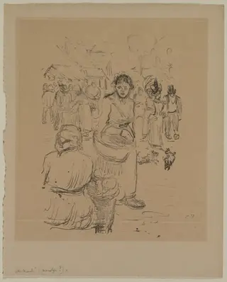 At the Market, by Camille Pissarro, 1804