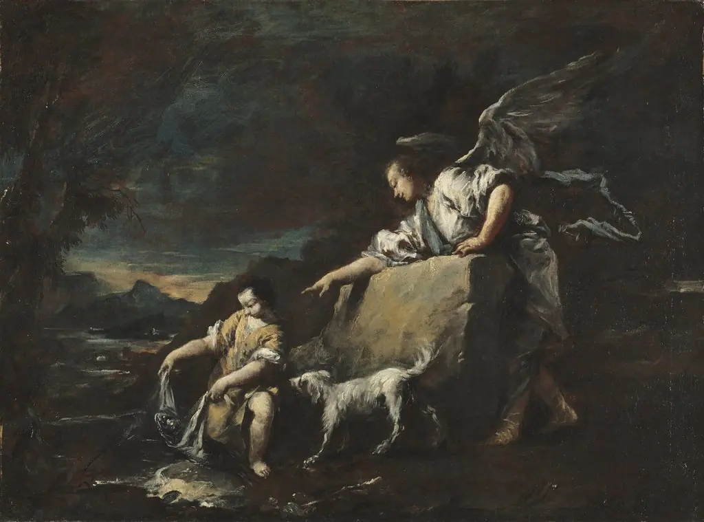 Tobias and the Angel, by Francesco Guardi, oil, 1754