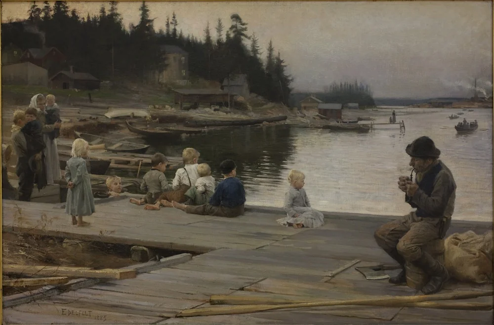 Summer Evening at Hammar's Repair Yard, detail