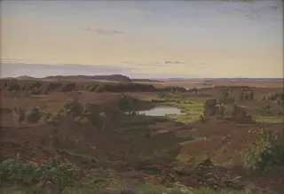 Nordsjællandsk landskab. Eftermiddagsbelysning, by Vilhelm Kyhn, oil, 1849