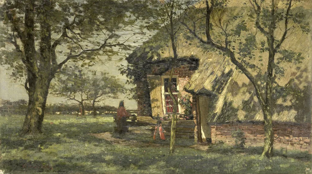 Boerenhuis, by Willem van Schaik, oil, 1919