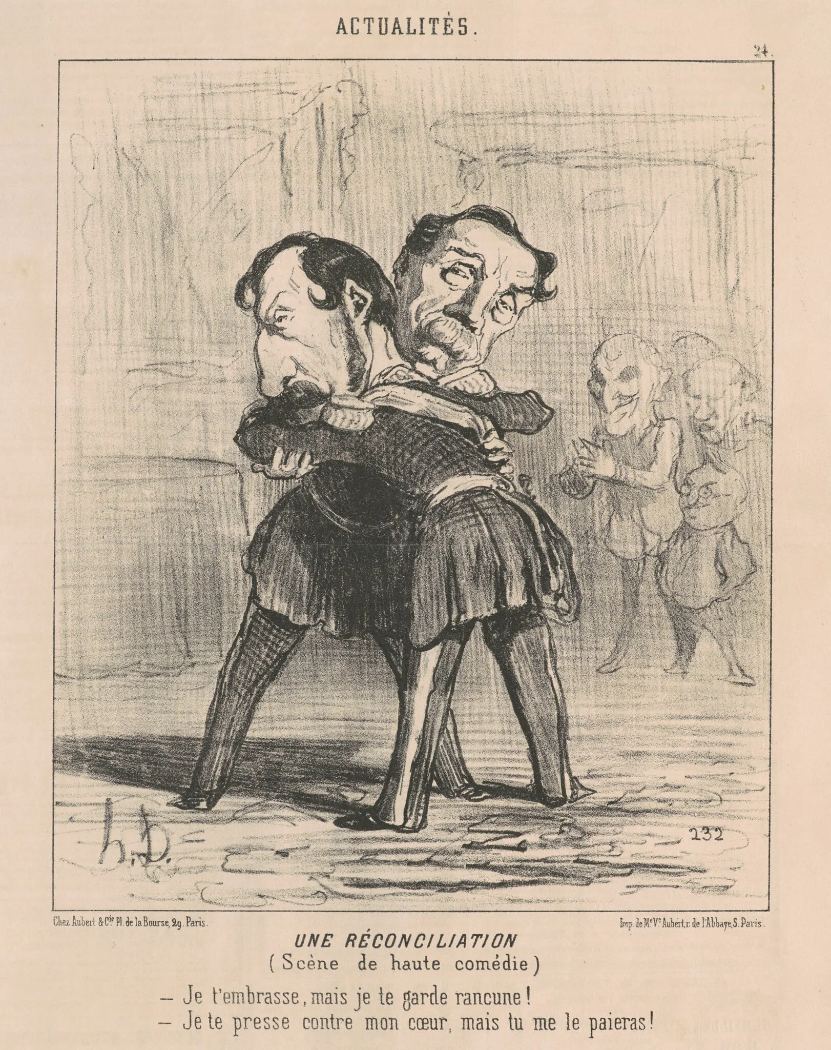 Un réconciliation, scène de haute comédie ..., detail