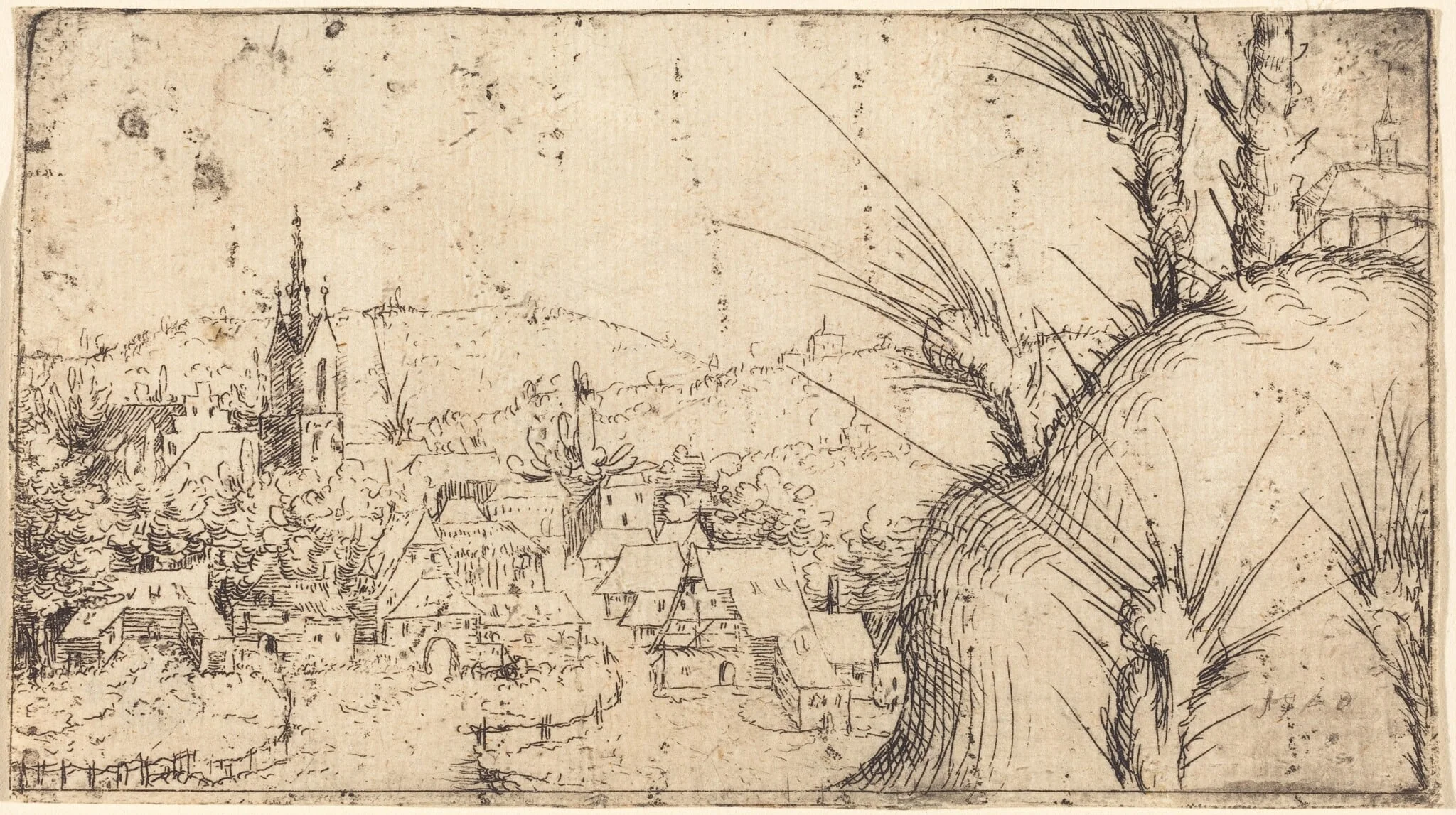 Landscape with a Town at Left, detail
