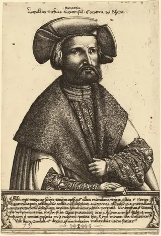 Leopold Dick, by Hieronymus Hopfer, ink, 1538