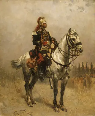 A Cavalryman, by Alphonse de Neuville, oil