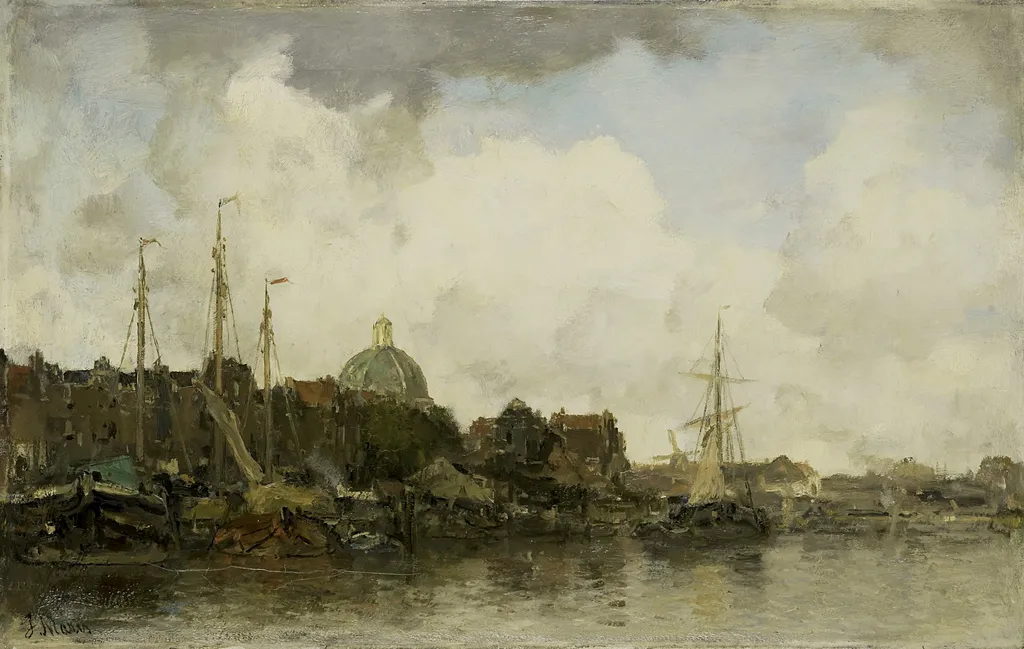 Townscape with a Domed Church, by Jacob Maris, oil, 1872