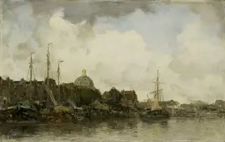 Townscape with a Domed Church, by Jacob Maris, oil, 1872