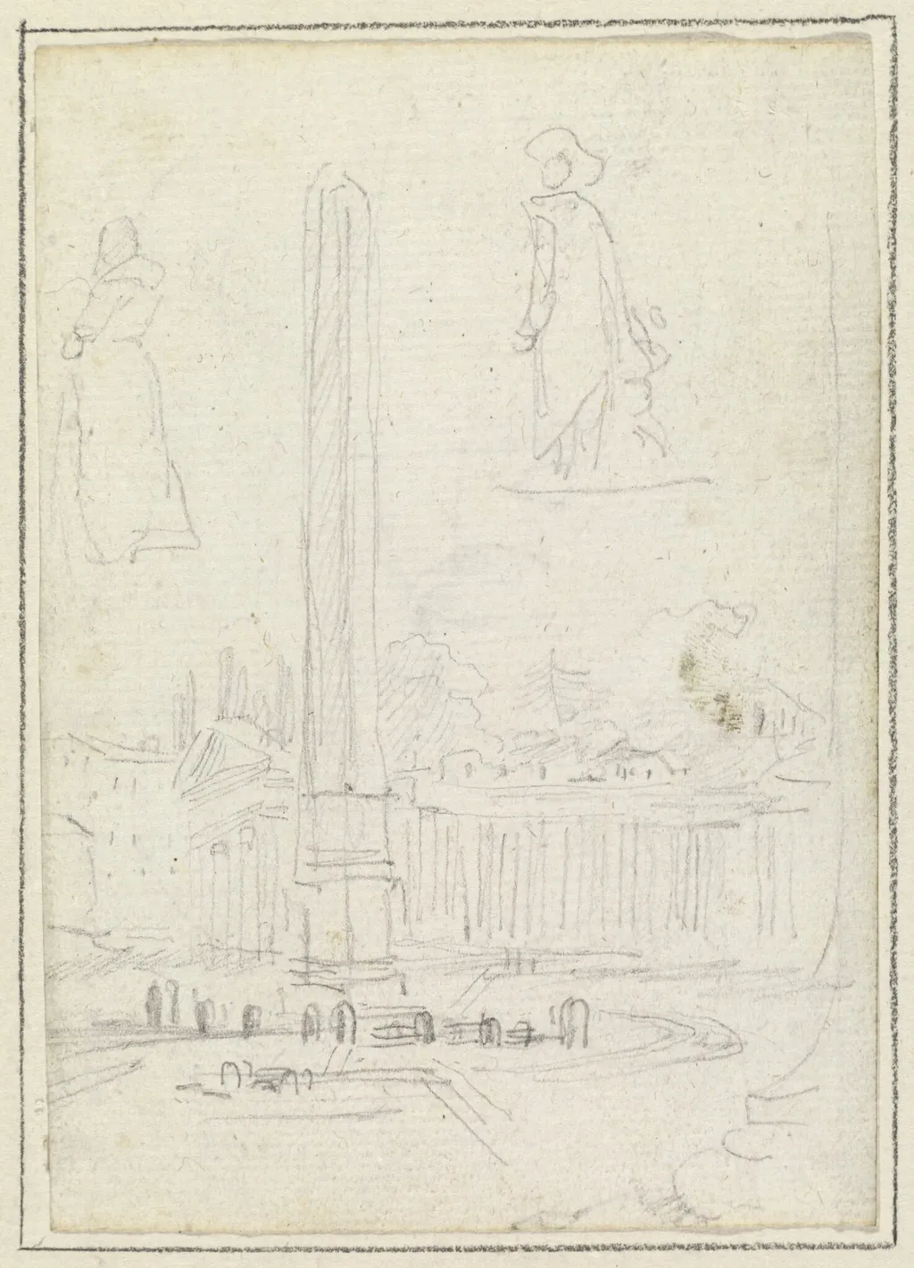 The Obelisk in Saint Peter's Square, by Hubert Robert, graphite, 1760