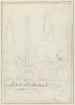 The Obelisk in Saint Peter's Square, by Hubert Robert, graphite, 1760