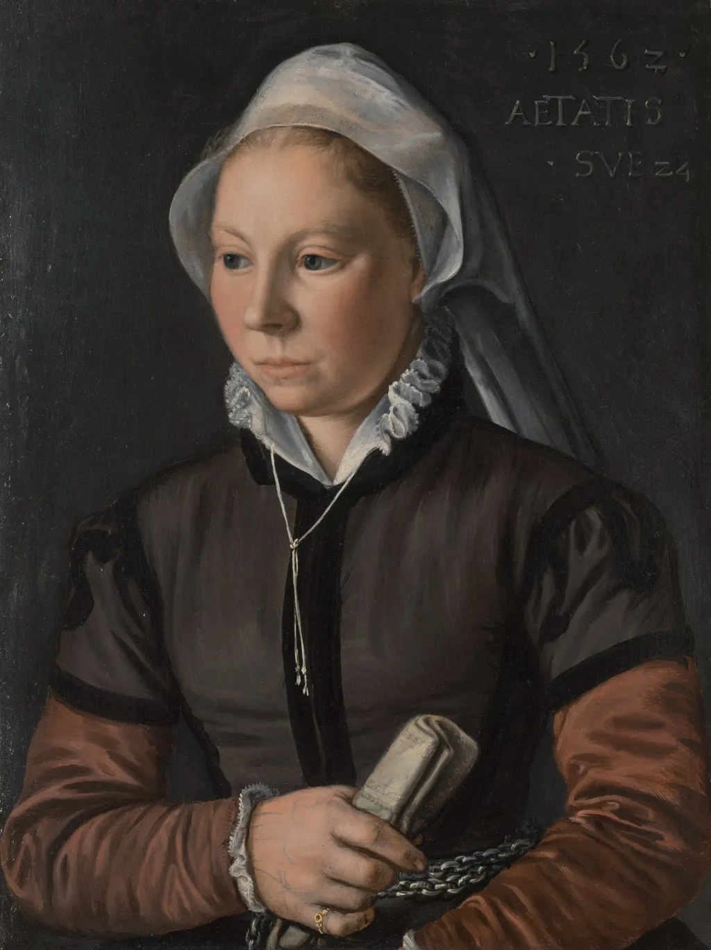 Portrait of a Young Woman, by Joachim Beuckelaer, oil, 1562