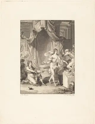Pygmalion, by Noël Le Mire, ink, 1778