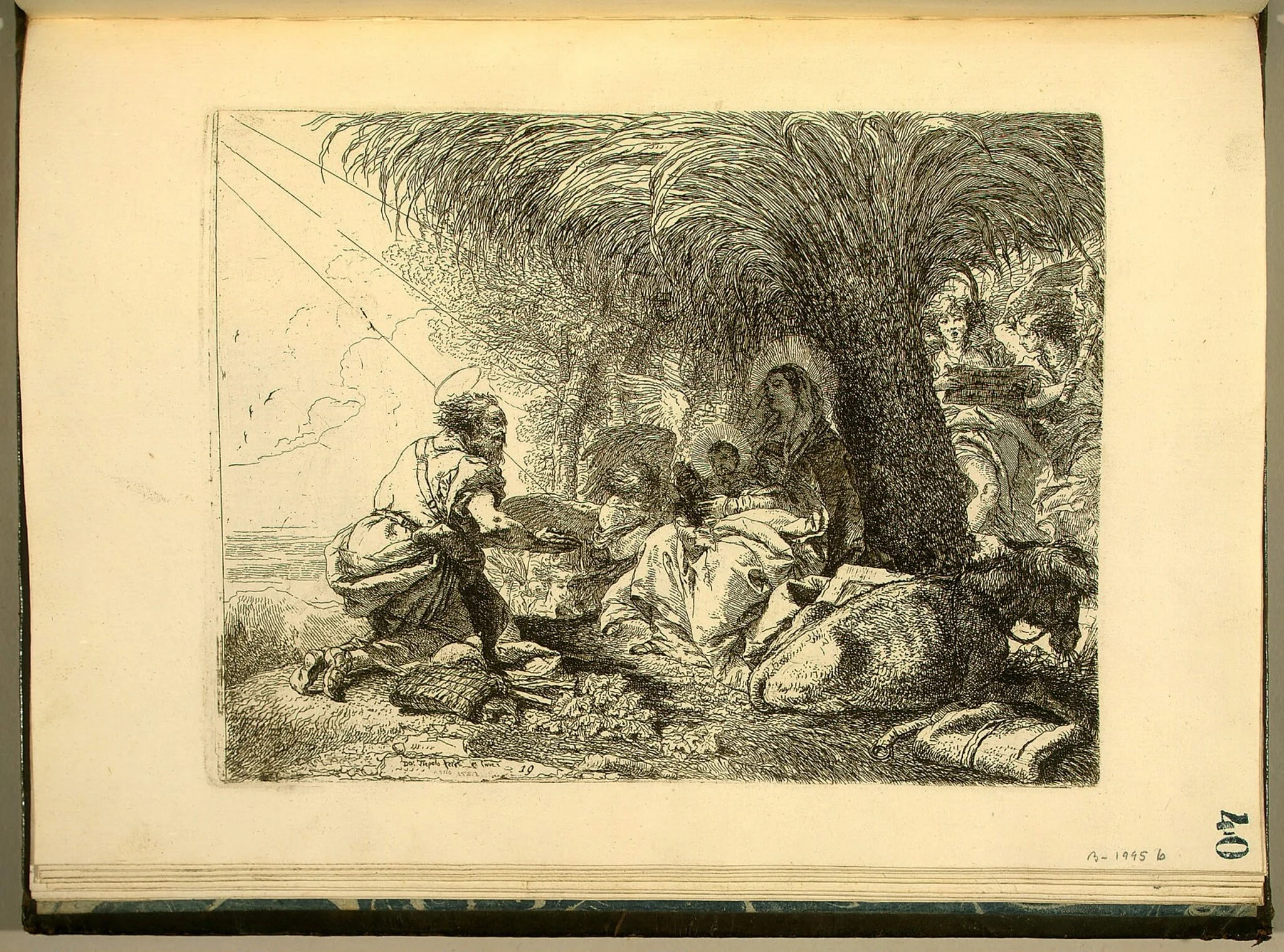 The Rest on the Flight with Joseph in Adoration, detail