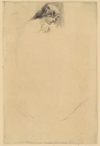 Jo's Bent Head, by James McNeill Whistler, ink, 1861