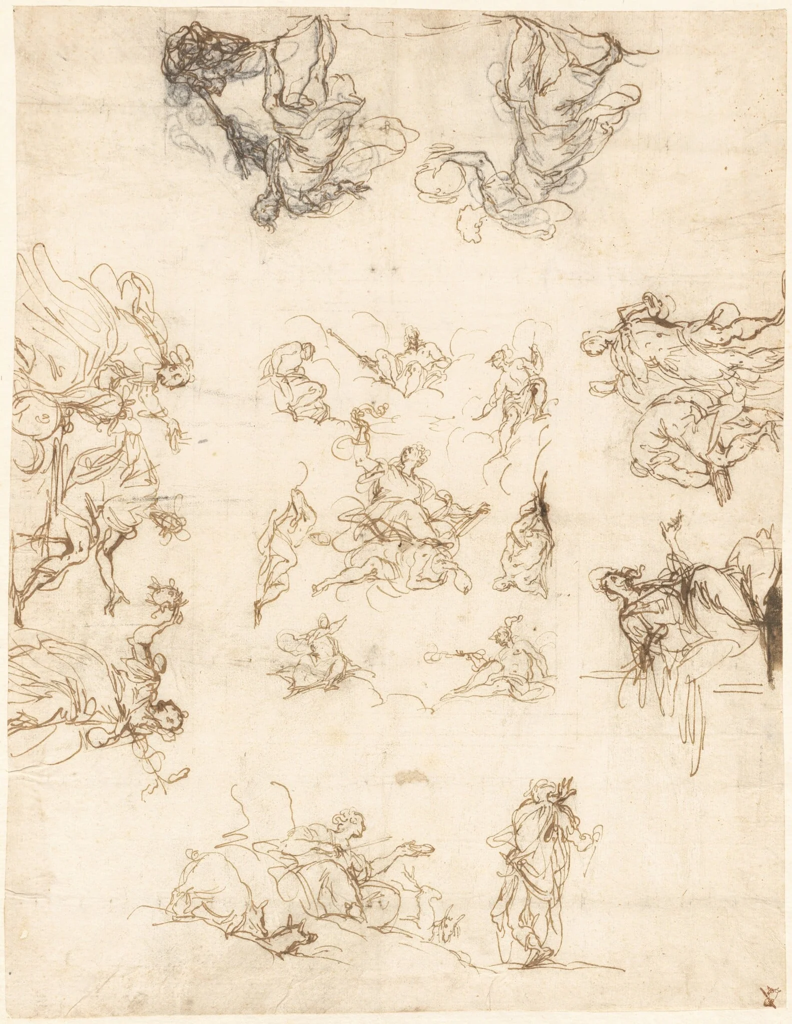 A Compartmented Ceiling with Allegories and Myths, detail