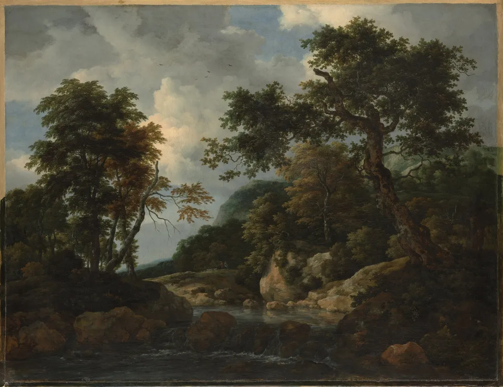 The Forest Stream, by Jacob van Ruisdael, oil, 1660