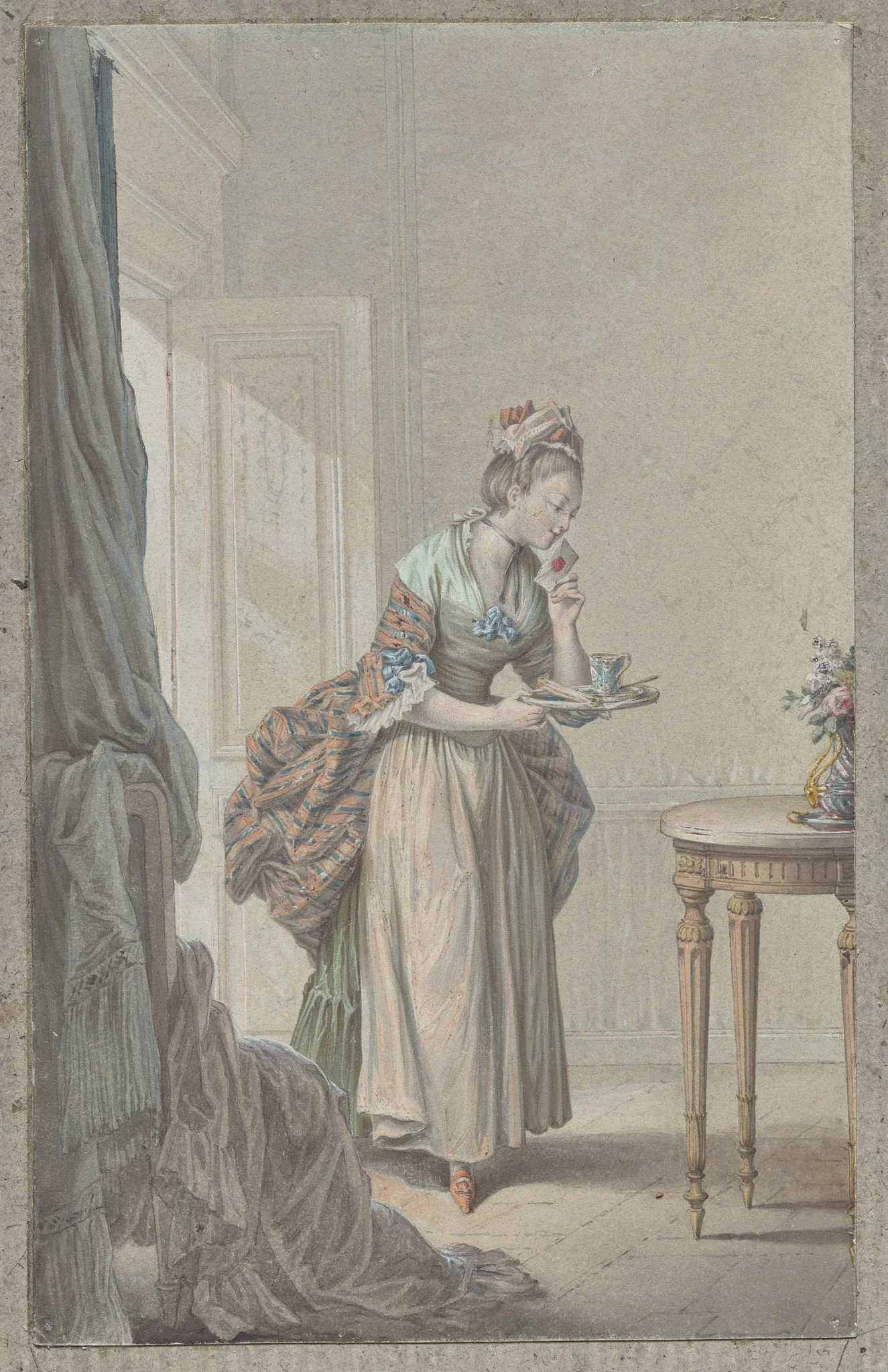 Woman with a Letter, detail