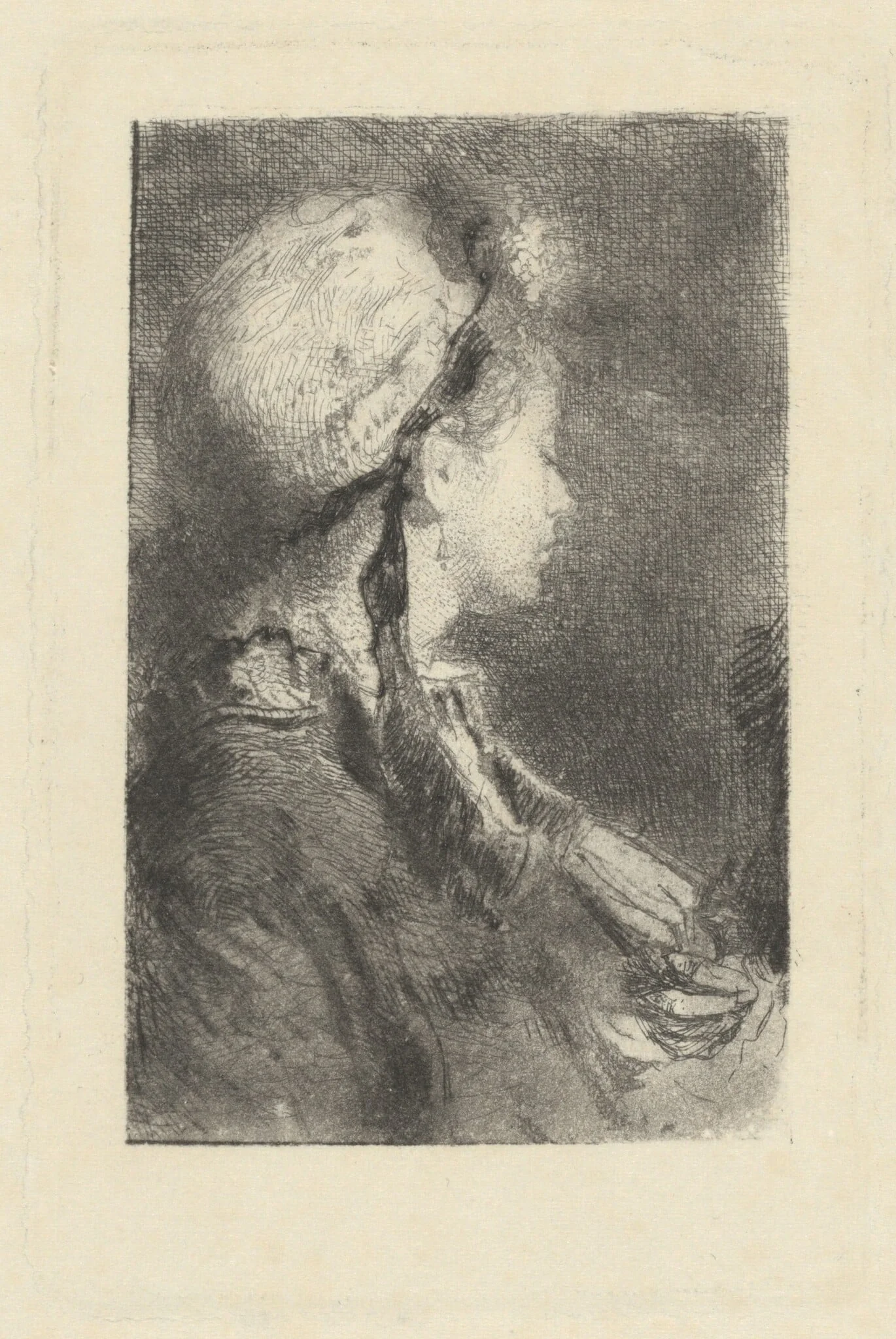 The Artist's Wife in Profile Facing Right, detail