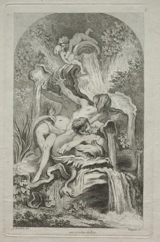 Book of Fountains:  No. 5, by Gabriel Huquier, 1736
