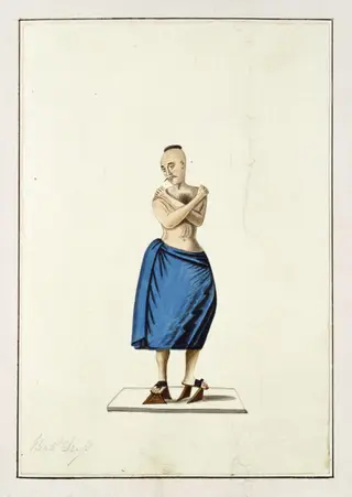 Bath Dress, by Charles Frederick Brockdorff, watercolor, 1832