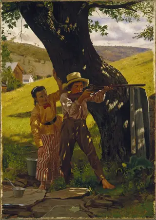 A Sure Shot, by John George Brown, oil, 1875