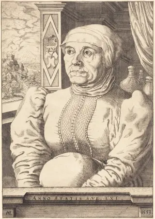 Felicitas von Eckh (-Freyberg), by Hanns Lautensack, ink, 1553