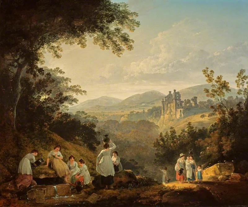View of Rosslyn Castle from the grounds of Sheriff Clerk (Mavisbank), detail