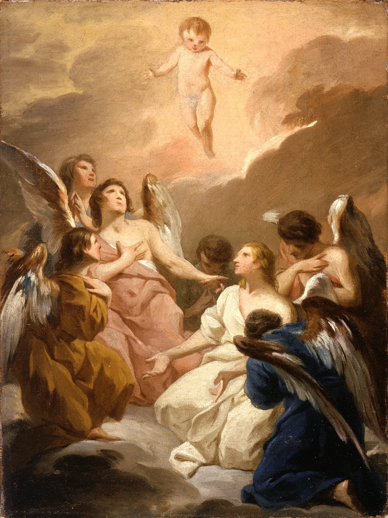Seven Angels Adoring the Christ Child, detail