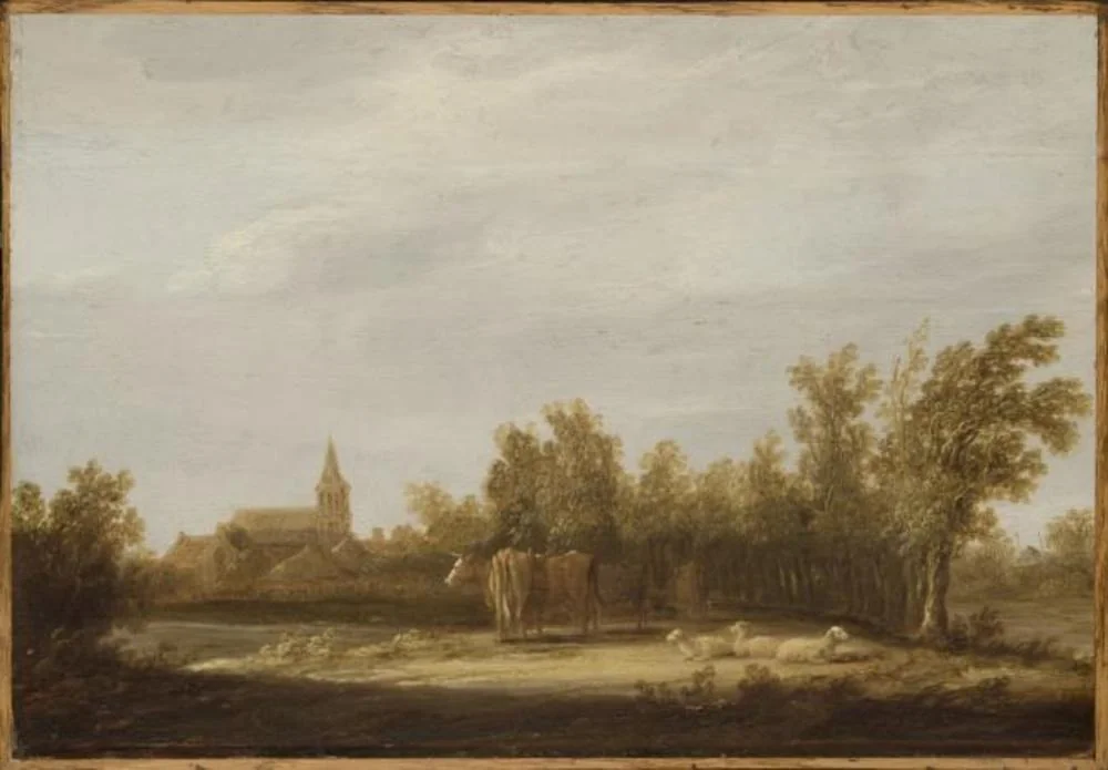 Landscape with Cows and Sheep, detail