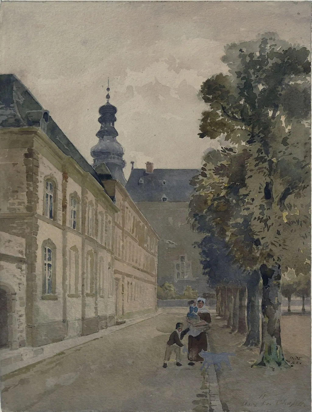 At Aachen (Aix-La-Chapelle), by Edward Robinson, watercolor, 1840