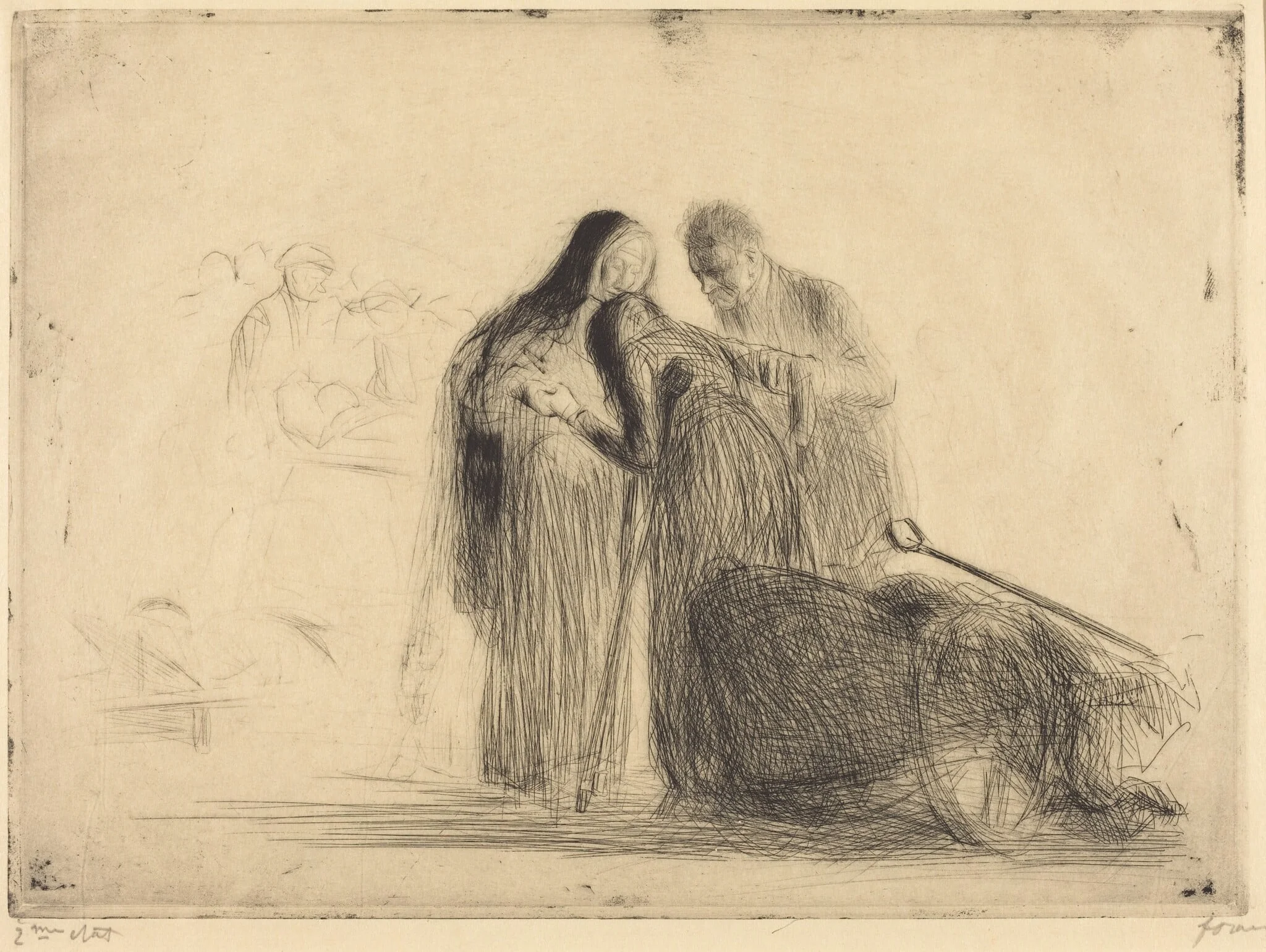 Lourdes, la paralytique (2e planche) (Lourdes, the Paralytic) (second plate), detail