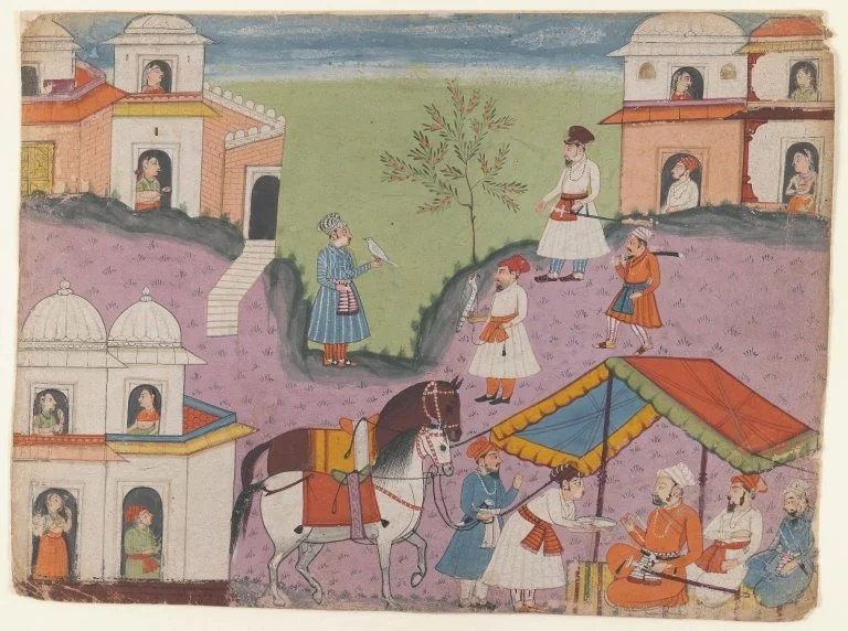 Courtiers' Escapades, Page from an Unidentified Narrative Series, detail