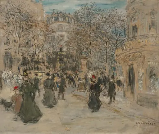The Boulevard, by Jean François Raffaëlli, oil, 1902