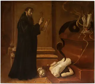 Saint Benedict destroying Idols, by Juan Rizi, oil, 1642