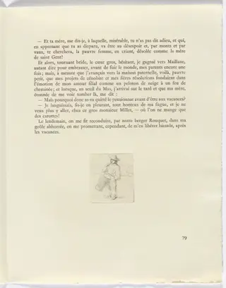 Frédéric Mistral: Mémoires et Recits by Frédéric Mistral: boy playing drum (page 79), by Auguste Brouet, 1937