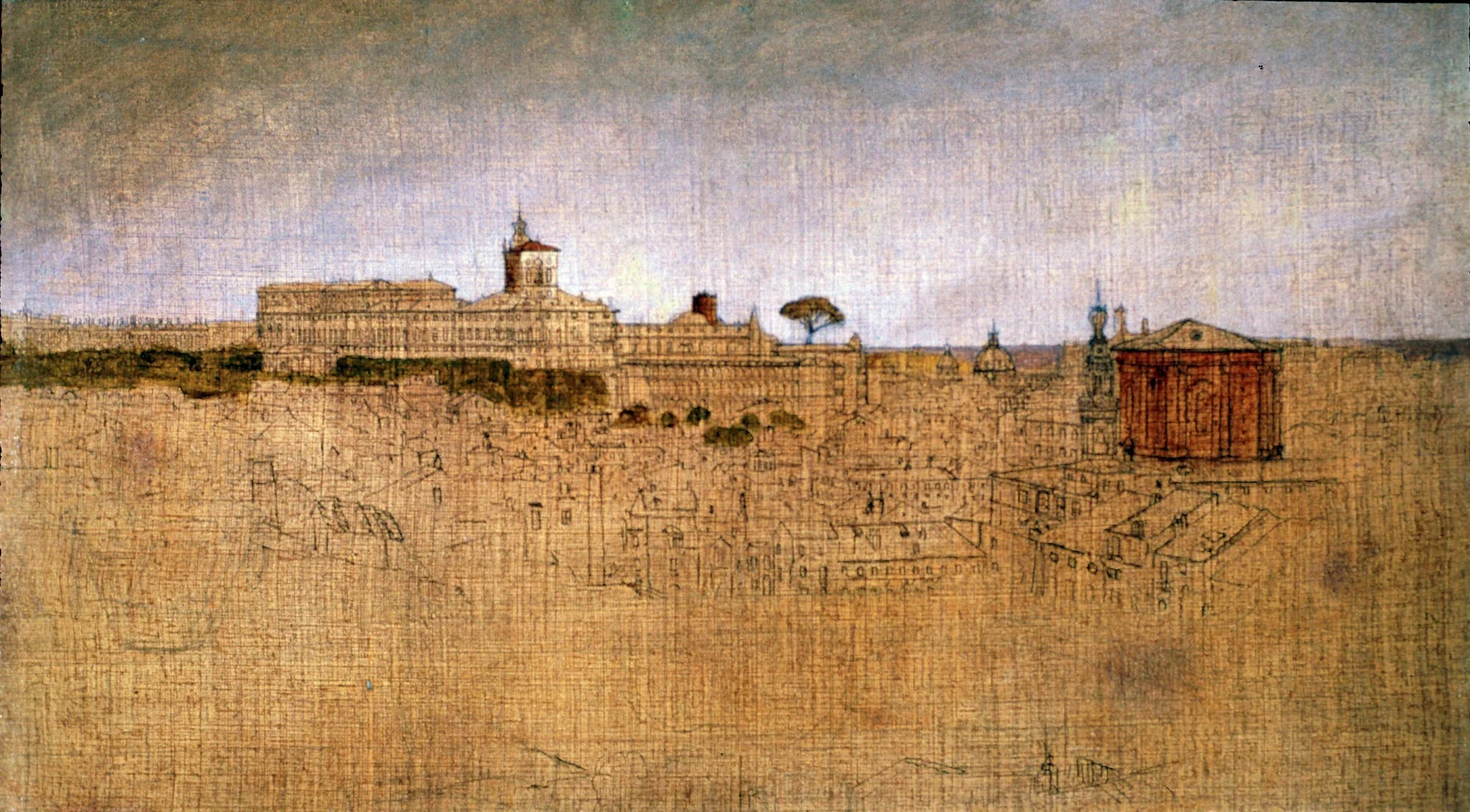 View of the Quirinal from the Pincian Gardens, detail