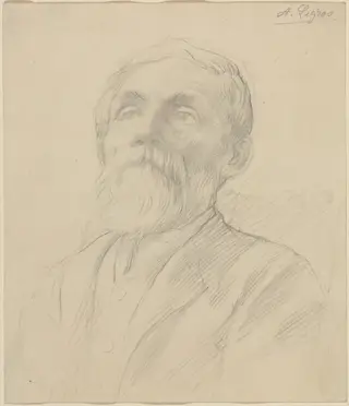 Portrait of an Old Man, by Alphonse Legros, graphite, 1874